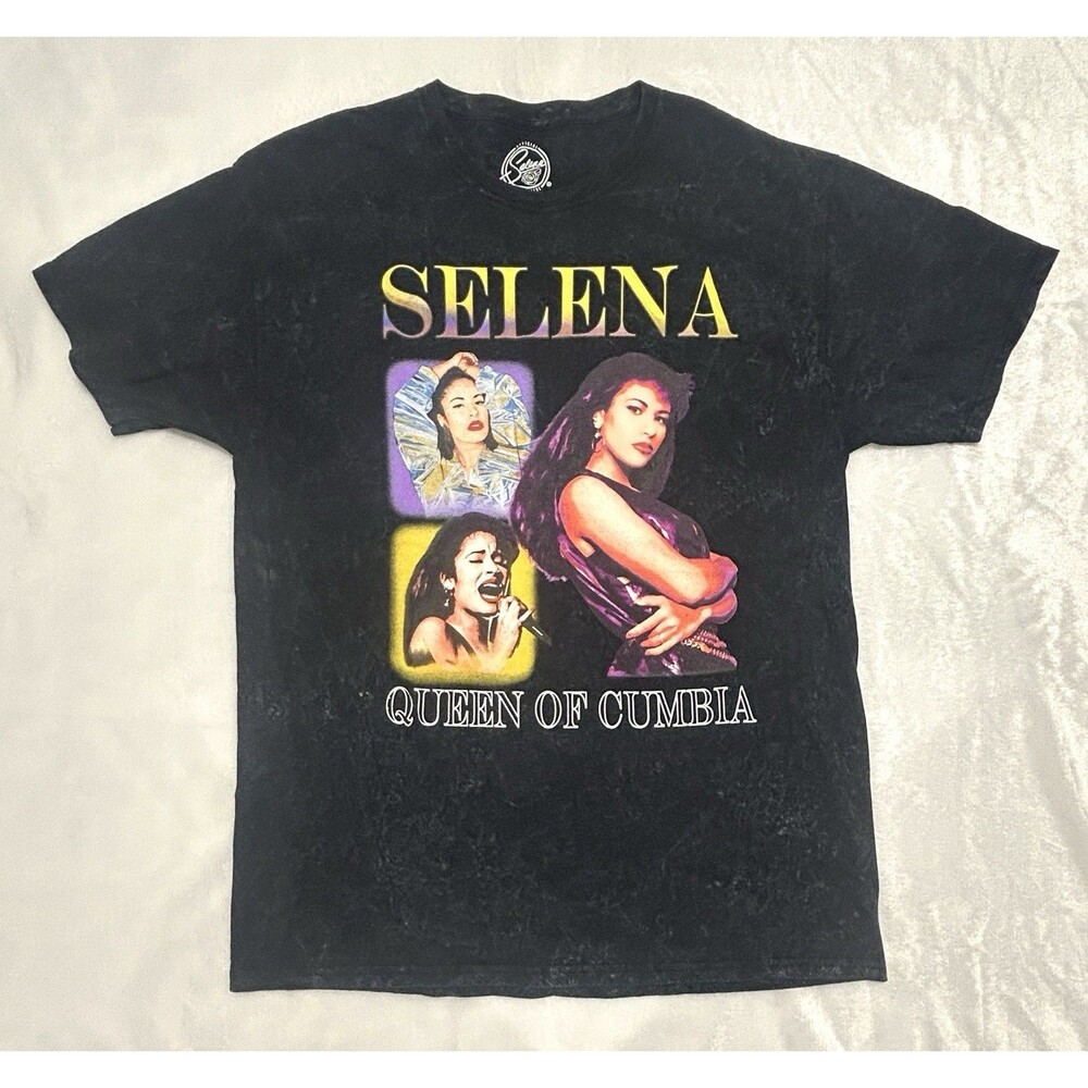 Selena Queen of Cumbia Official Graphic short sleeve stonewash  T-Shirt|Size:L